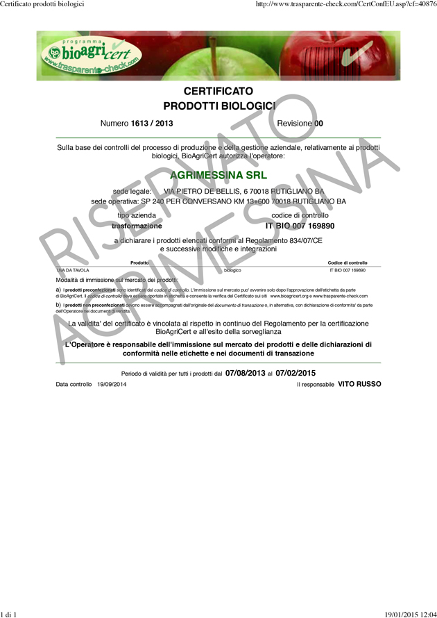 certificazione bio